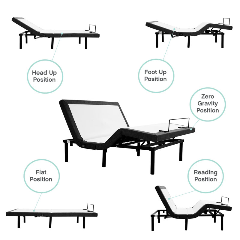 Alwyn Home Adjustable Bed Frame Massaging Zero Gravity Adjustable Beds